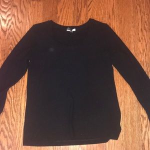 black lace up crew neck